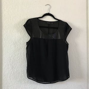 Trouve leather top with sheer bottom